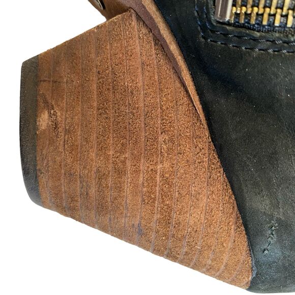 FRYE Reina Black Suede Ankle Western Style Bootie Size 7 - Picture 10 of 15